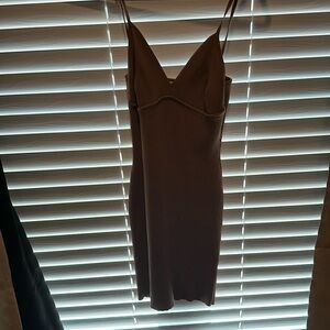 short form fitting brown dress!